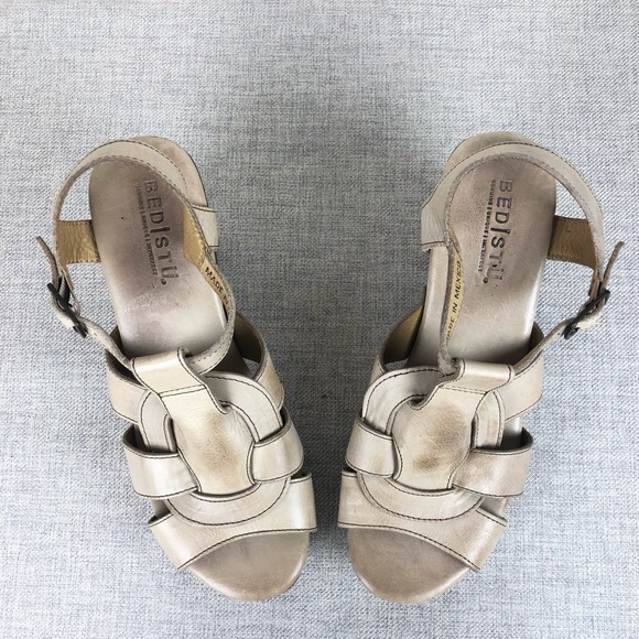 BED STU Melissa Sandal Chunky Wooden Platform Heel - Picture 2 of 7